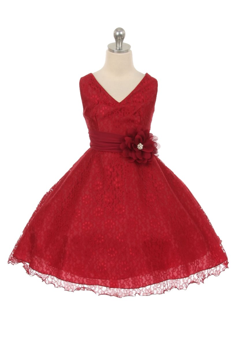 girls lace christmas dress