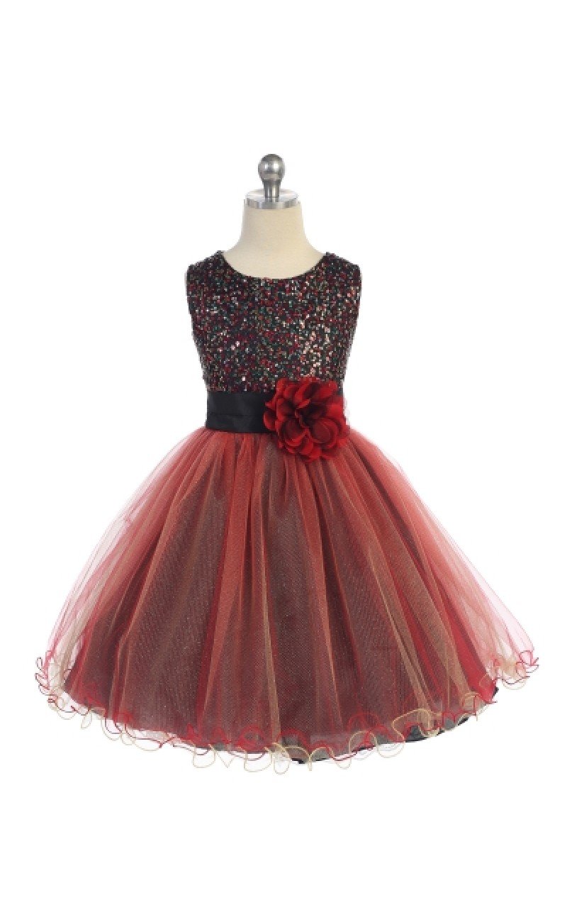 girls red sequin dresses
