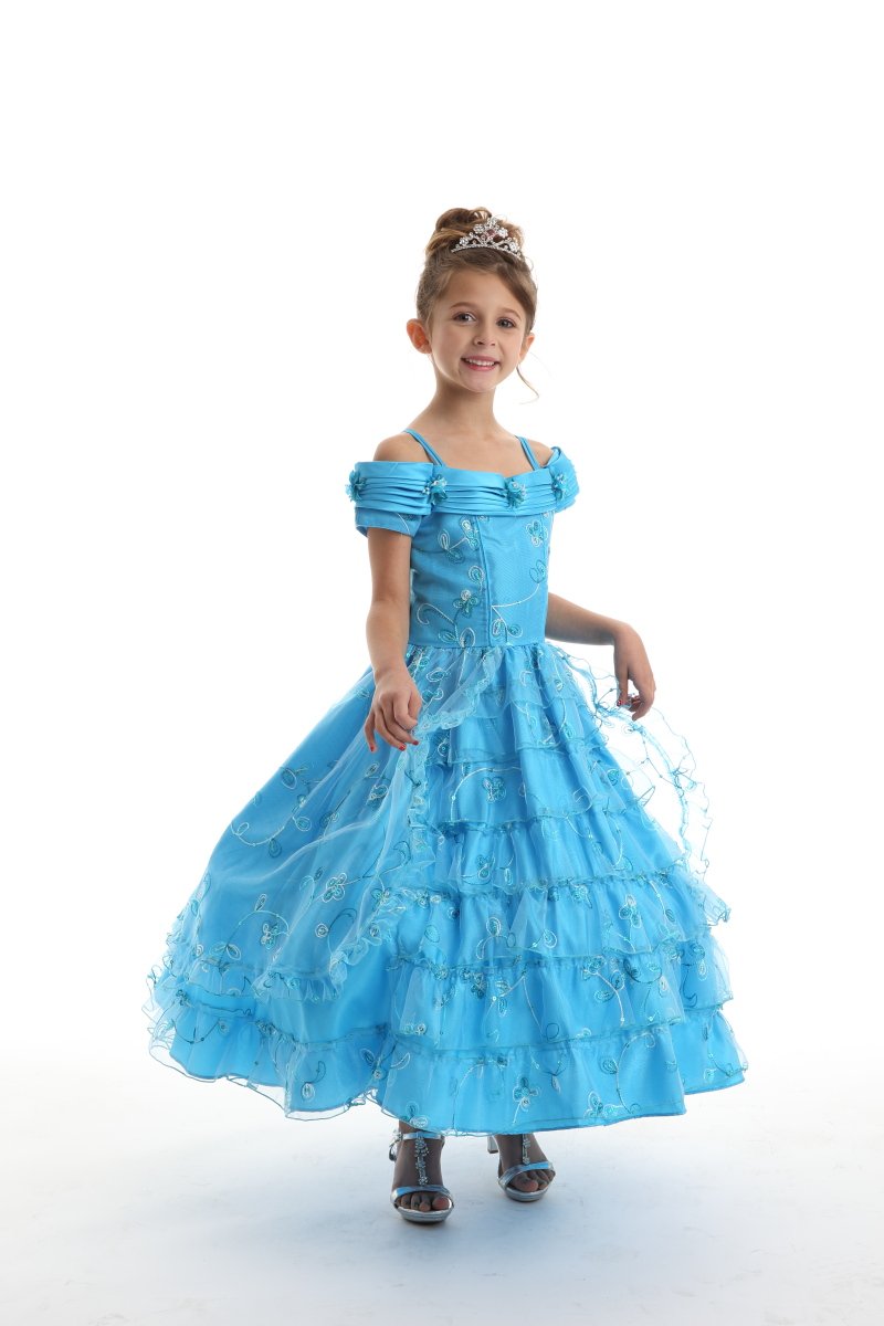 Girls turquoise pageant dress