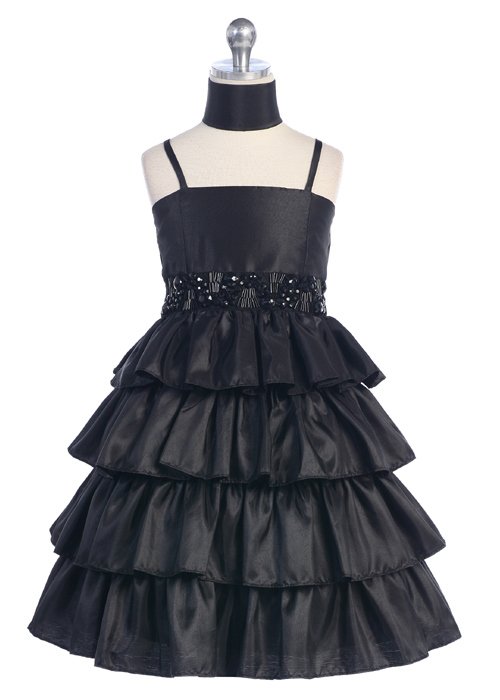 black ruffled junior dresses
