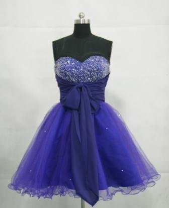 regency blue short prom dress