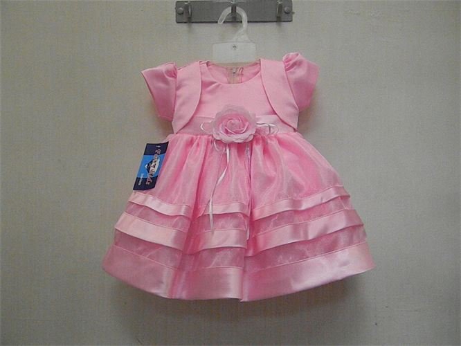 pink Infant ribbon dress with bolero