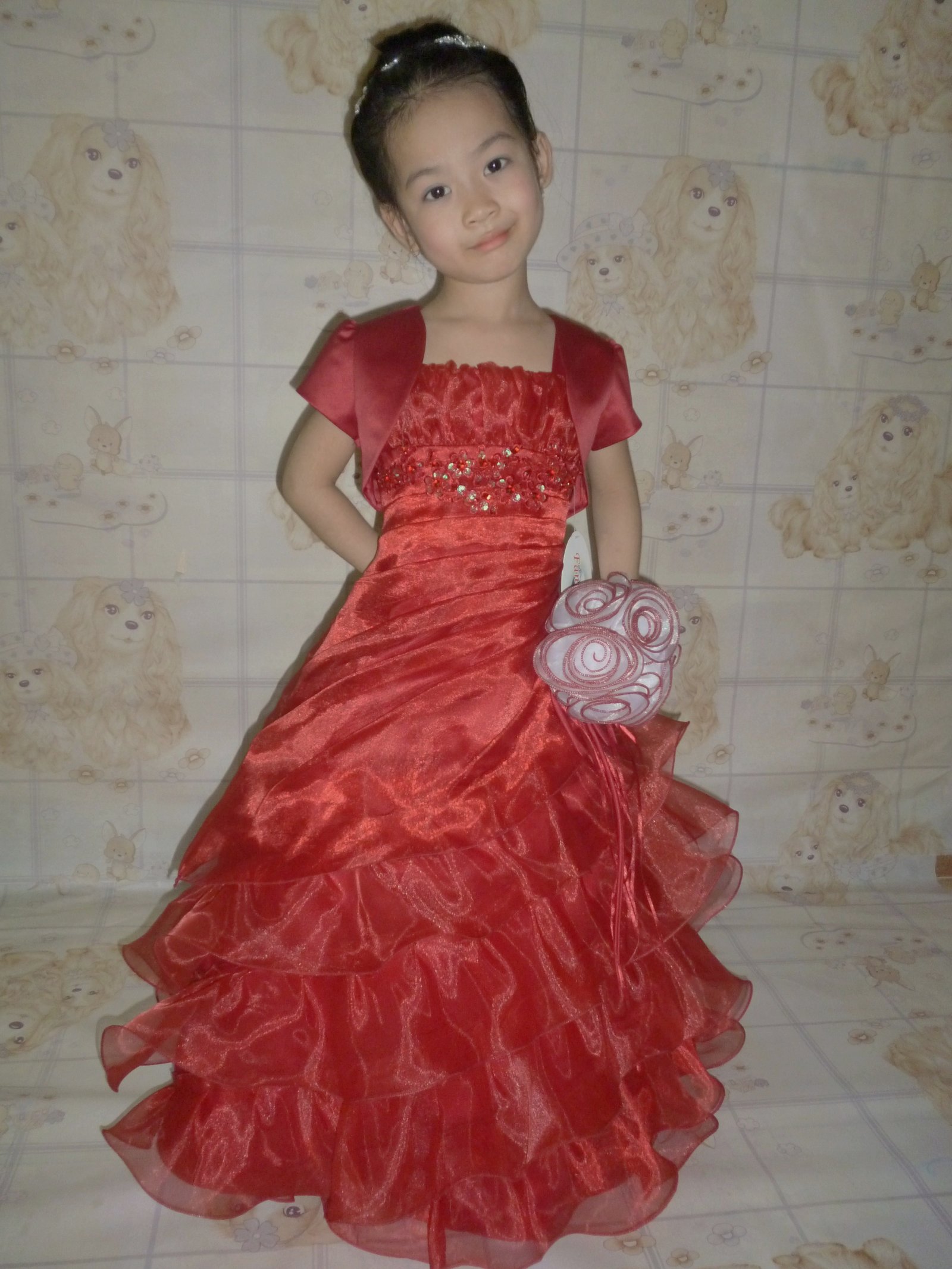 burgundy layered ruffle dress