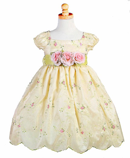 yellow floral infant dress
