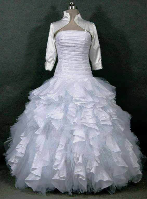 organza ruffle wedding dress