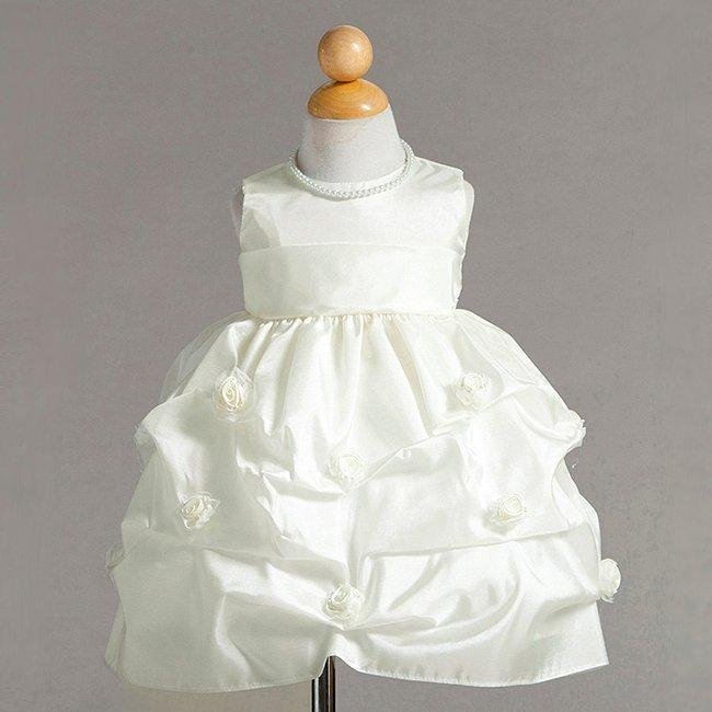 ivory Sleeveless rose pickup infant dresses