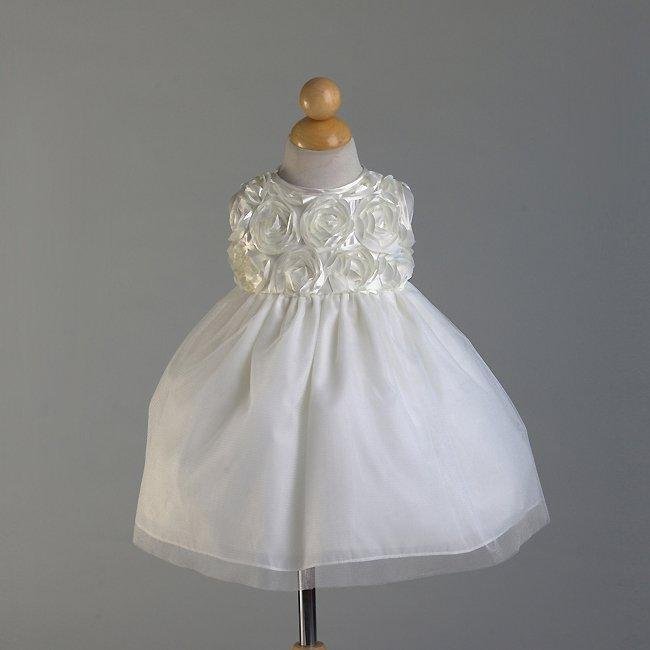 sleeveless rosette flower girl dresses
