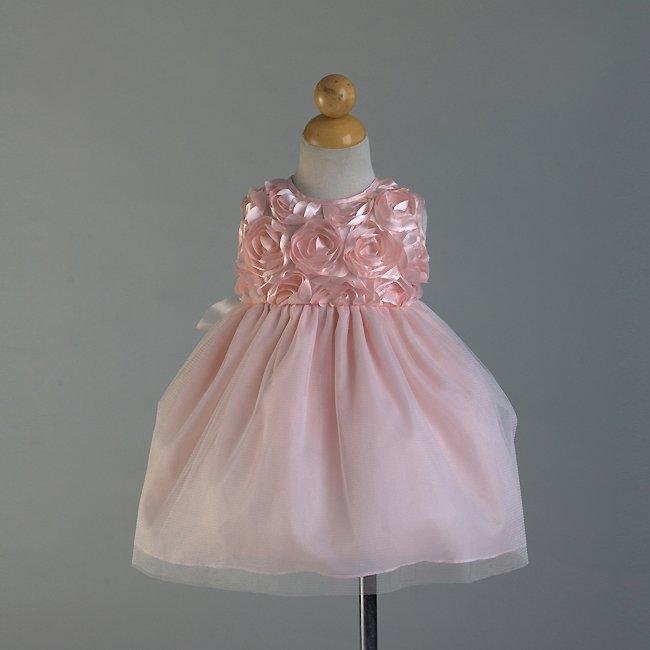 sleeveless rosette flower girl dresses