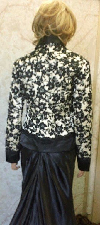 black lace and champagne jacket