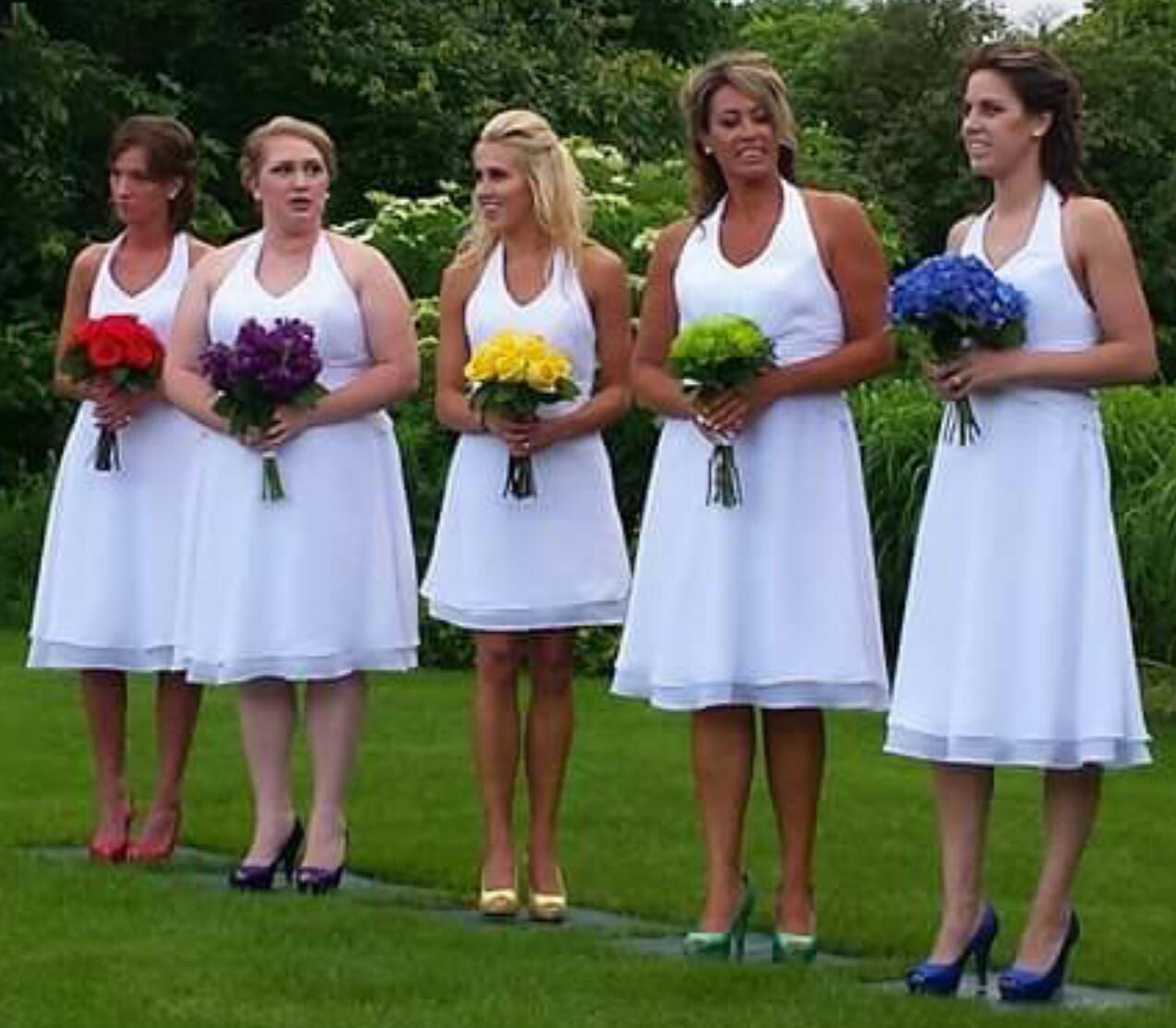 white bridesmaid dresses 