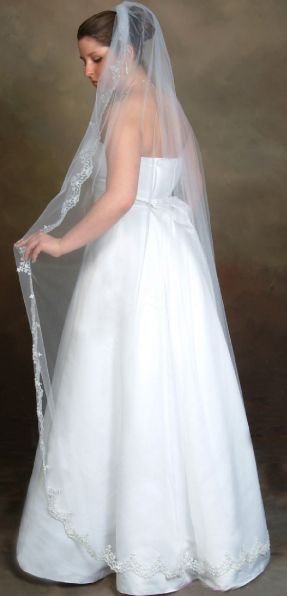Floor length veil