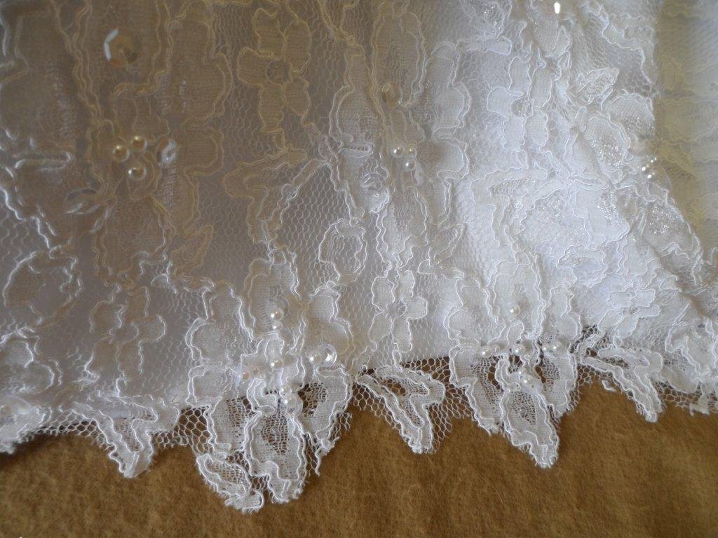 lace and faux pearl dress