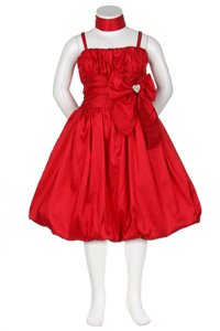 red taffeta dress