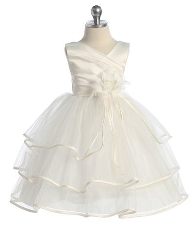 ivory tiered flower girl dresses