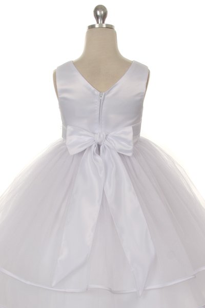 white tiered flower girl dresses