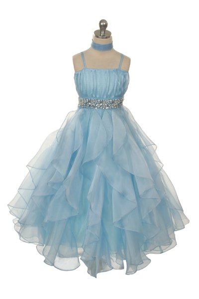 blue girls pageant dress