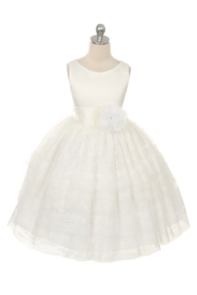 ivory lace flower girls dresses
