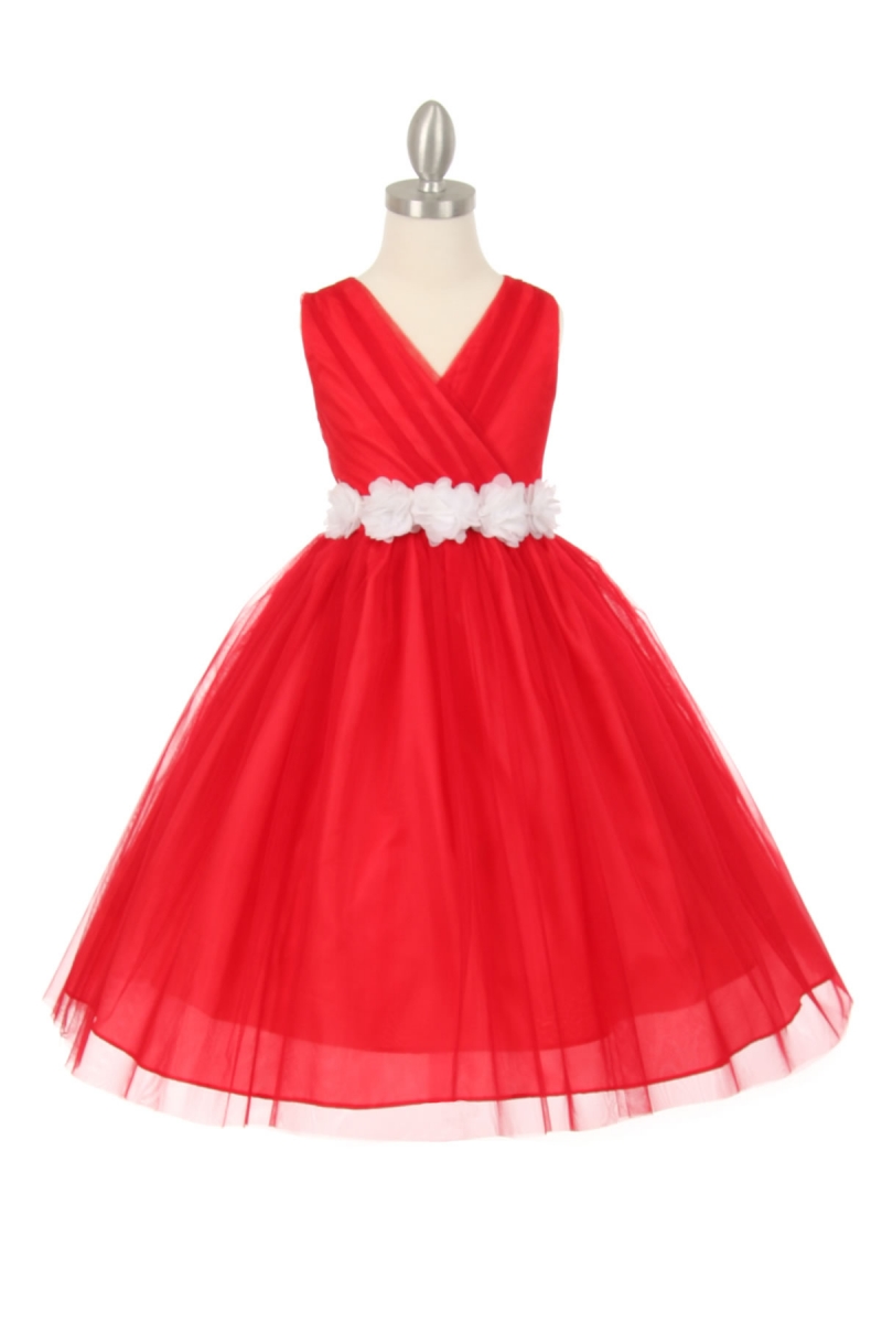 red dress with white sash