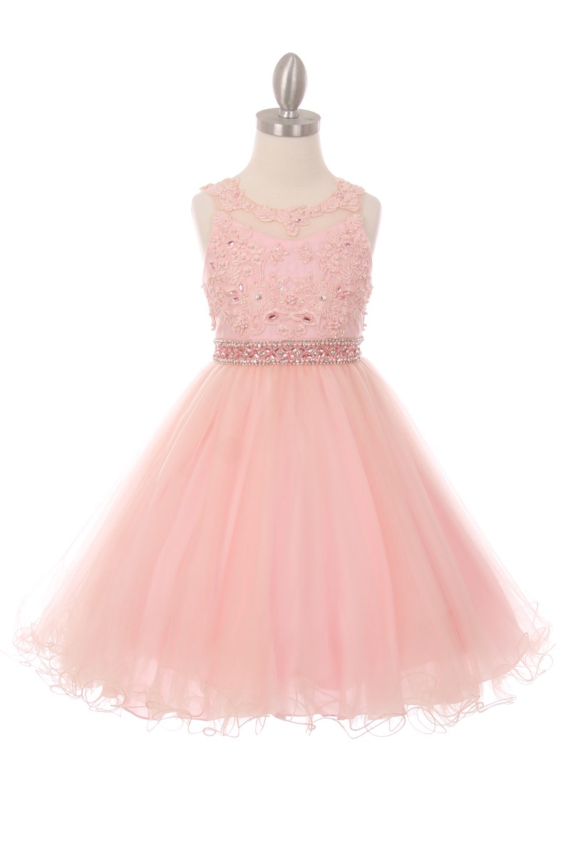 blush pink big girls dresses