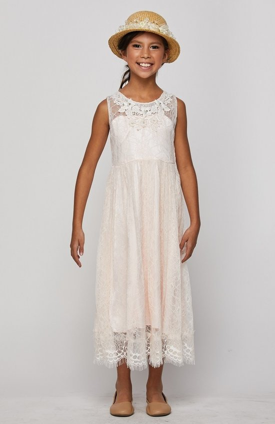 Lace tea length dress