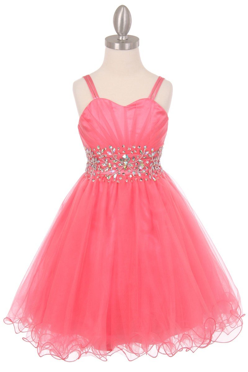 coral Girls special occasion dress