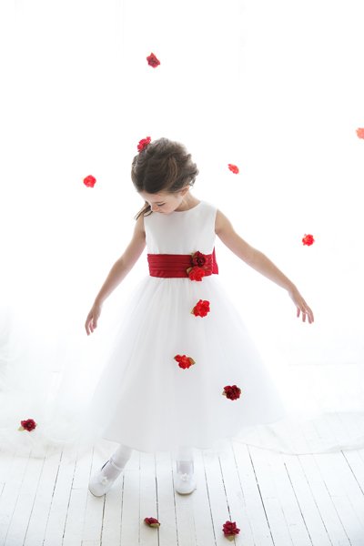 girls white red spring dresses