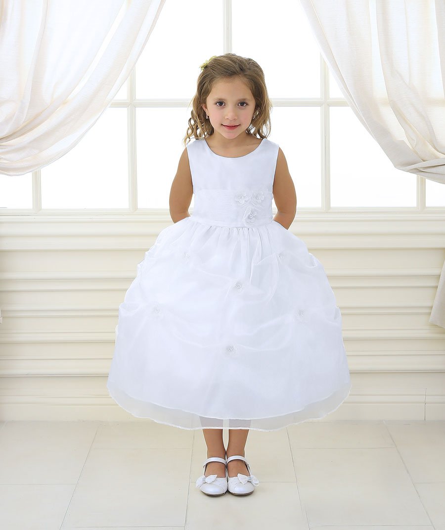 White t-length pickup dress