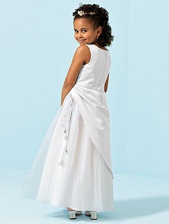 White floor length flower girl dresses