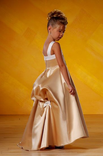 pageant girls gold dresses