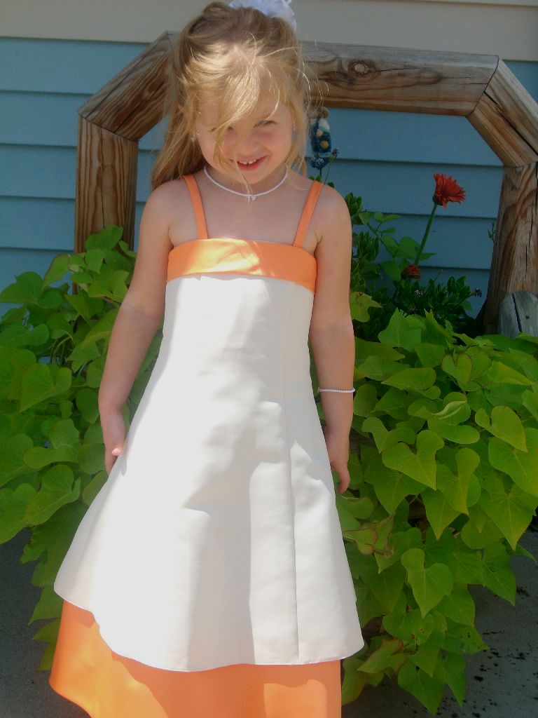 wheat and orange size 2 dress