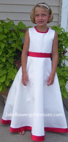 red and white custom junior dresses