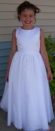basic white flower girl dress