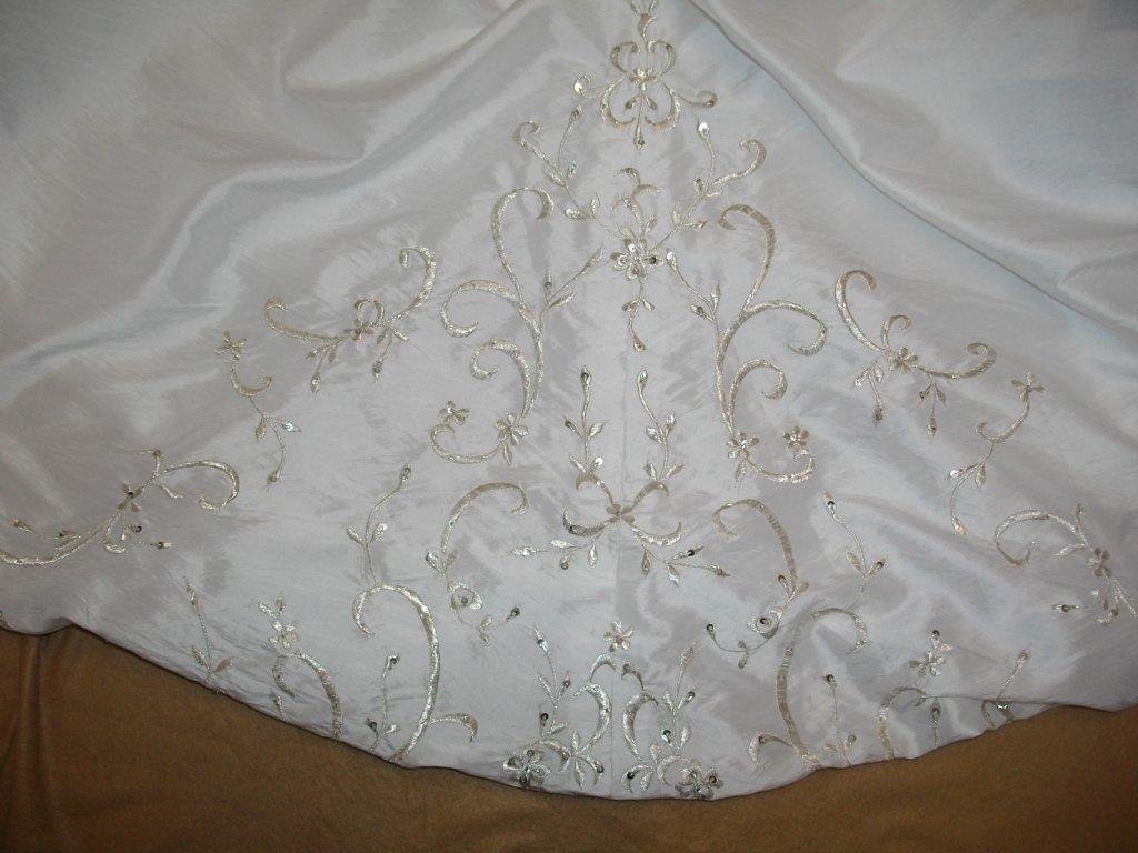 embroidered flower girl train