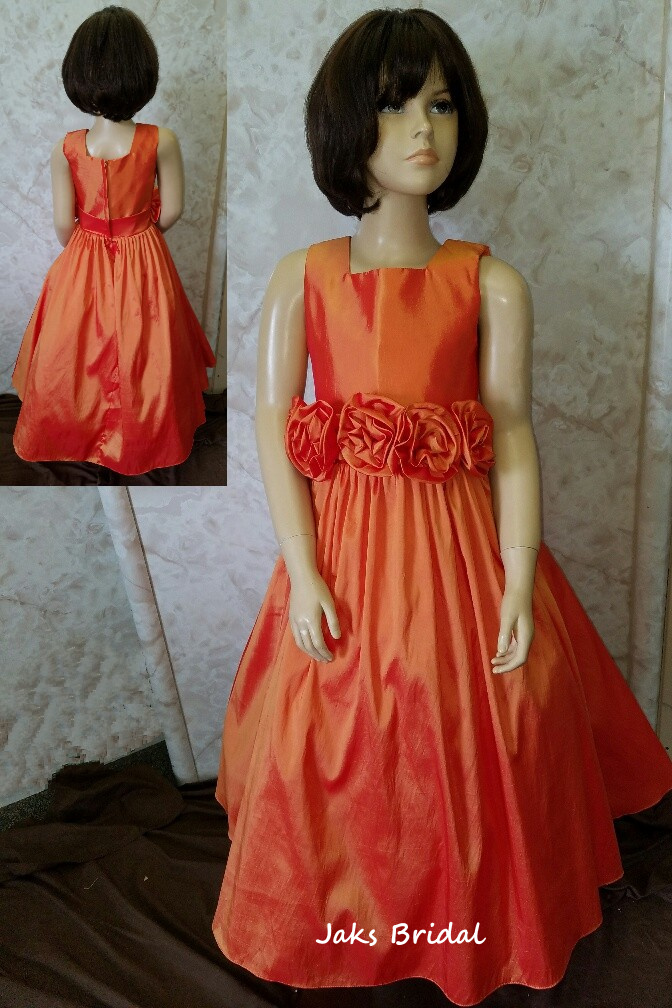 orange flower girl dresses 