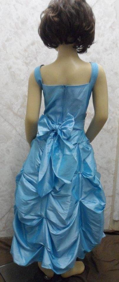 teal blue flower girl dress