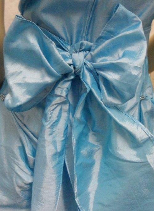 teal blue sash