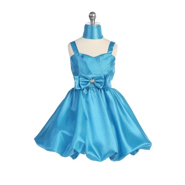 turquoise bubble hem dress