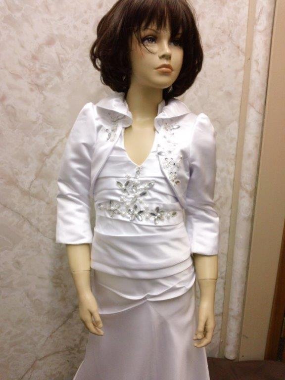 miniature wedding gown with matching jacket