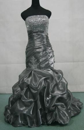 strapless pleated mermaid