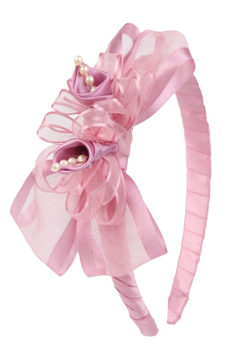 d rose ribbon headband