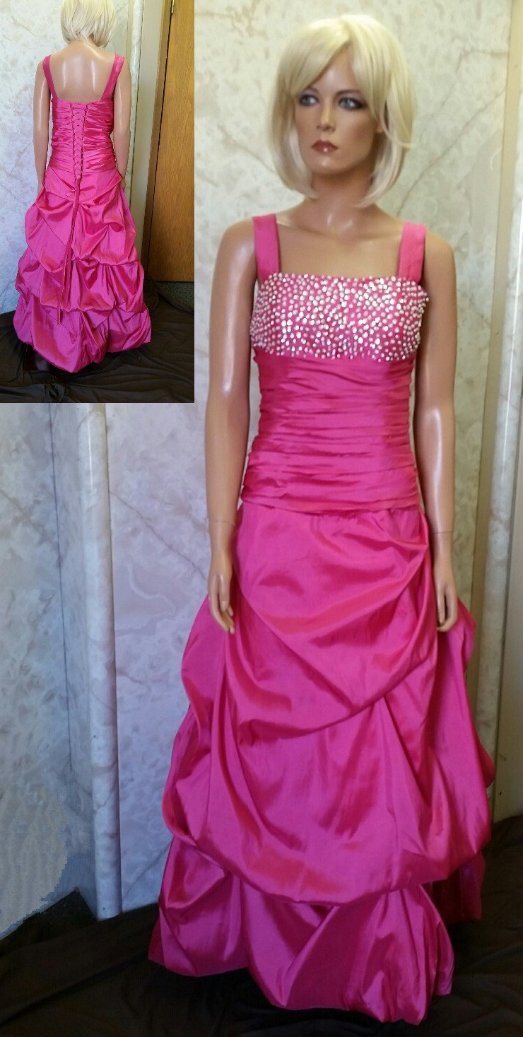 watermelon taffeta dress