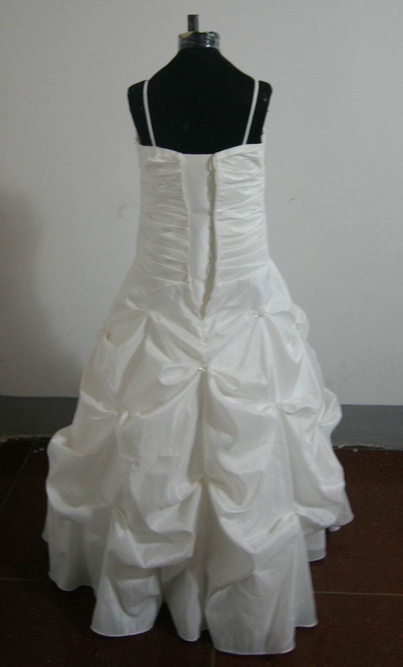 light ivory taffeta flower girl dress