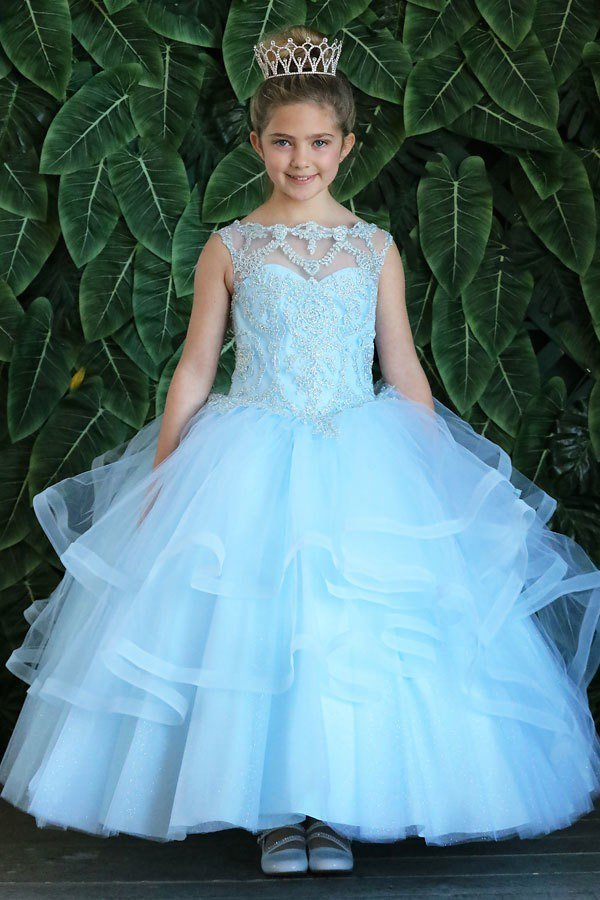 blue ball gown