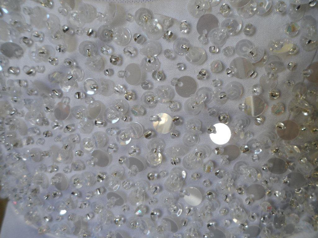 miniature bridal gown with beaded and sequin bodice