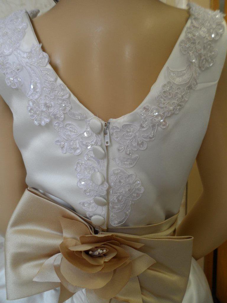 ivory and champagne flower girl dress