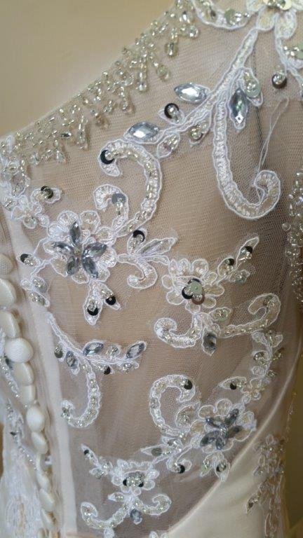 embroidered lace illusion back