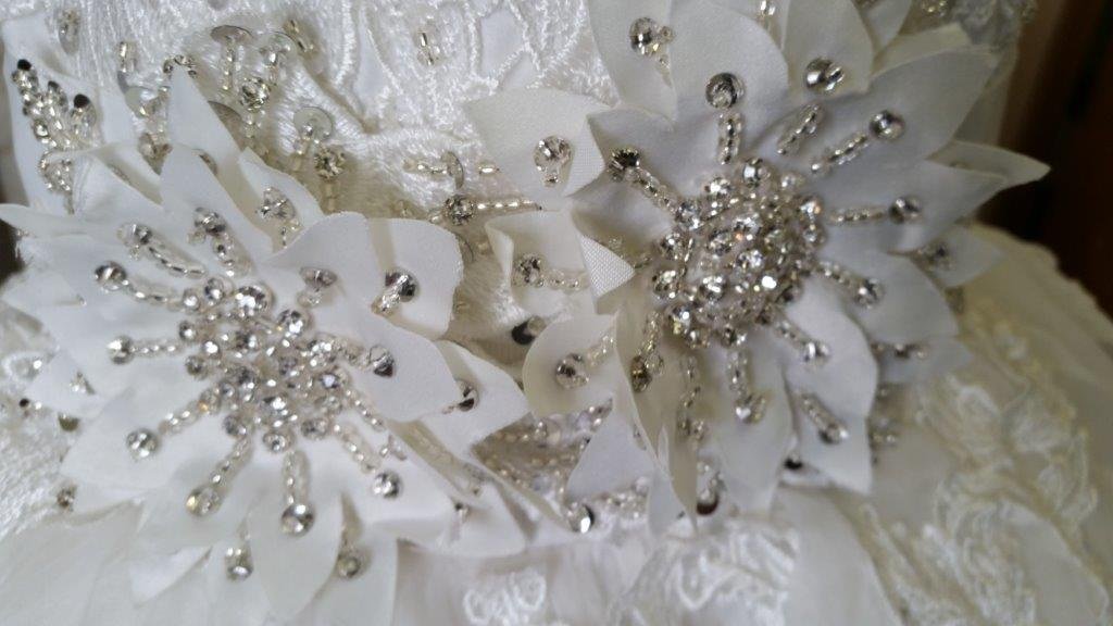 Beaded flower waistline