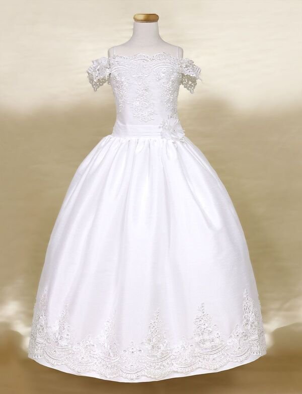 long white off the shoulder dress