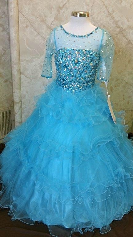 turquoise pageant dresses for girls