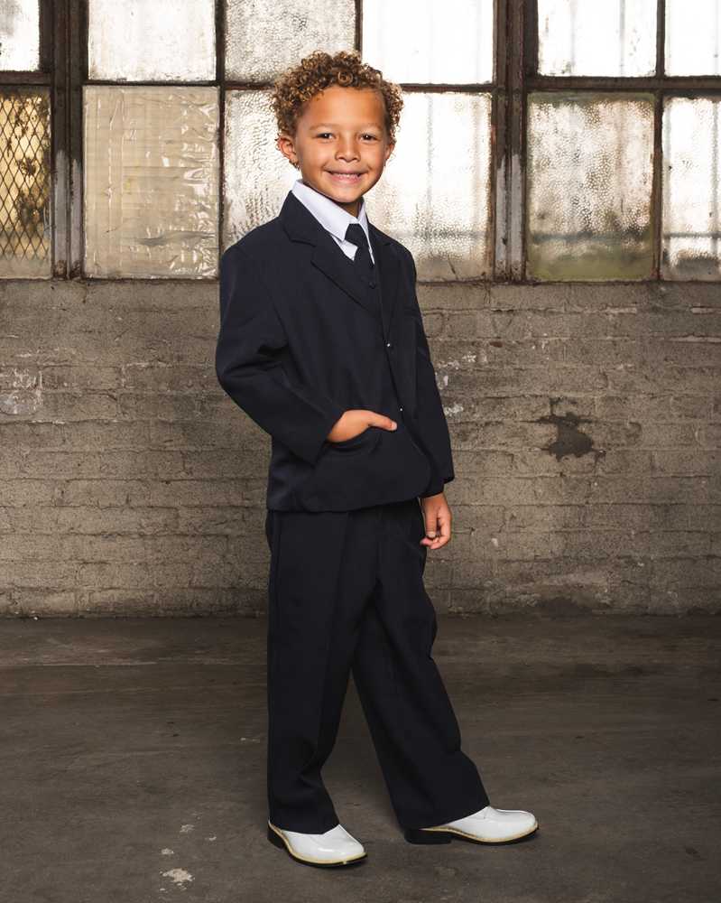 Blue Boy's Toddler Kid Teen 5-PC Wedding Formal Party Suit Tuxedo Size 2-20 